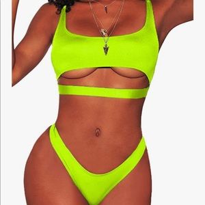 Lemon green cute bikini set size L